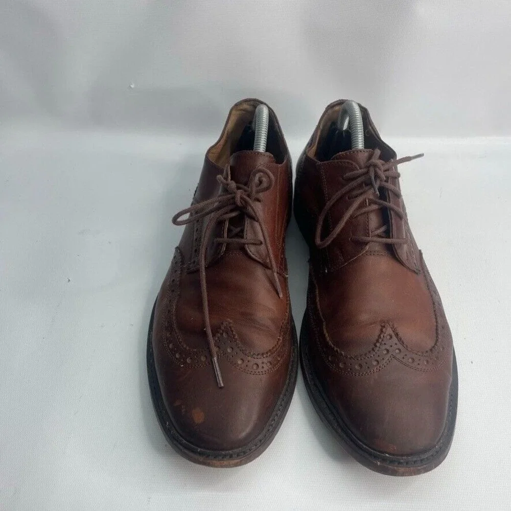 The Frye Company John A Frye JAMES Wingtip Brown Leather Oxfords Shoes Mens 10 D